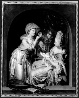 Johann Elias Zeissig, gen. Schenau (1737-1806): Kleine Figurenszene, Kupfer, 37 x 30 cm; Dresden, Gemäldegalerie Alte Meister, Inv.-Nr. Ma 46/03