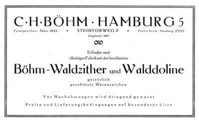 Angebotskatalog der Firma C. H. Bhm, Hamburg 1926, Titelseite