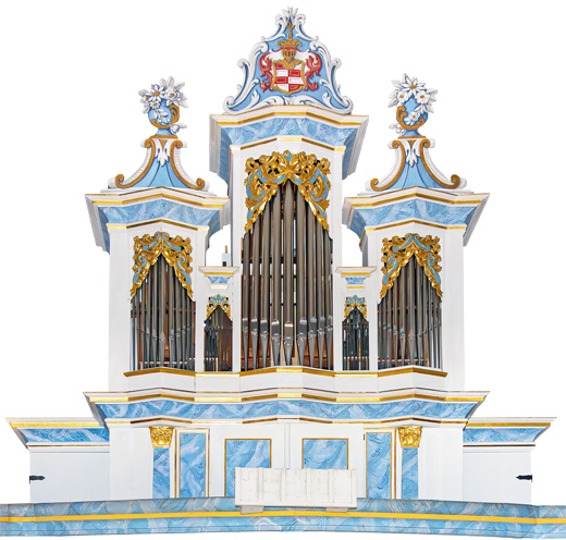Orgel in der Kirche zu Klinga nach der Restaurierung 2021